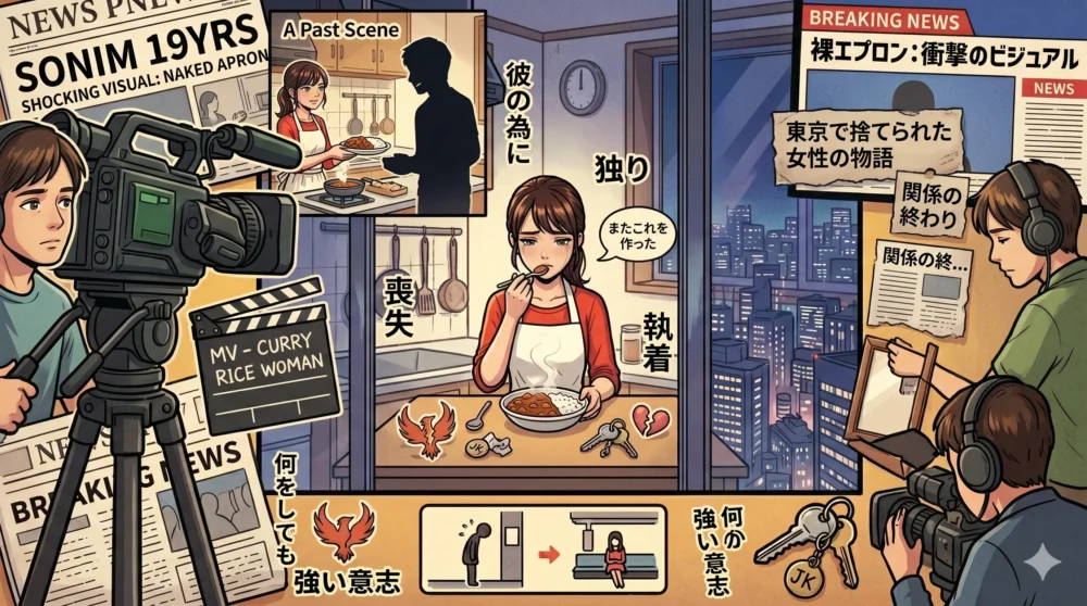 ソニン「カレーライスの女」歌詞に込められた「東京で捨てられた女性」の心情をイラストで表現。マツコ・デラックスが絶賛した「最後の1行だけ希望がある歌」の意味を深掘り。