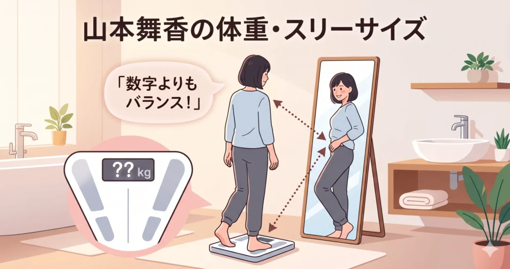 山本舞香の体重とスリーサイズは非公開。数字よりも「バランス」と鏡でのチェックを重視。
