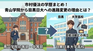 市村優汰の学歴まとめ！青山学院から目黒日大高校へ進路変更した理由を解説するアイキャッチ画像。
