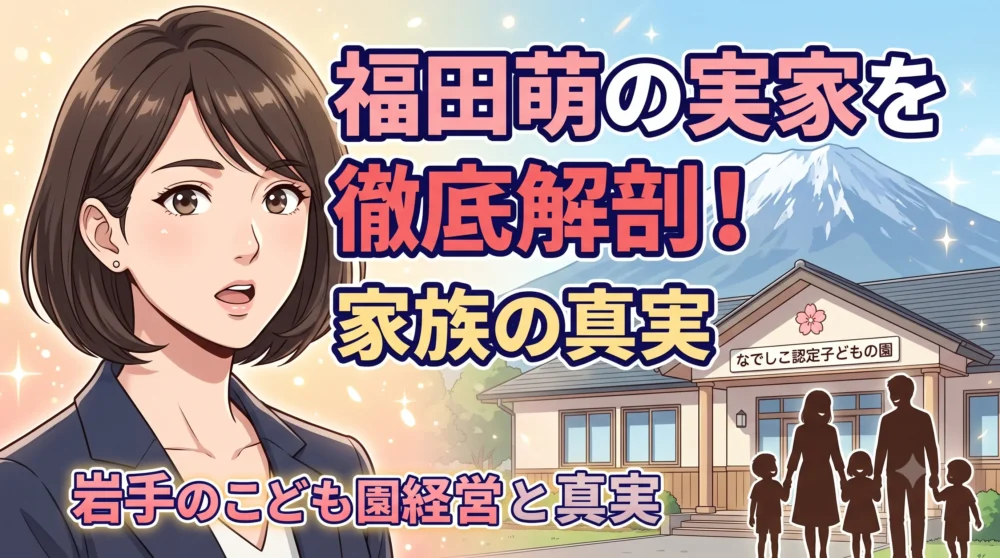 福田萌の実家や家族の秘密に迫るブログ記事のアイキャッチ画像（タイトル文字入り）
