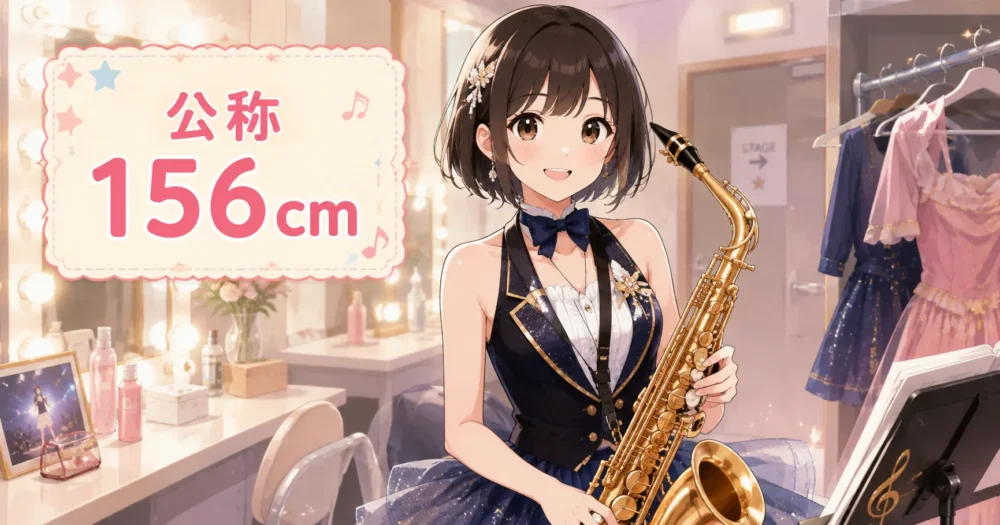 井上小百合のプロフィール情報と身長156cmを示すイラスト