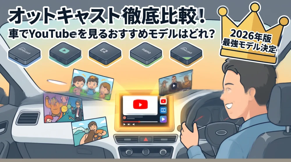 数年間オットキャストを使い続けてきた筆者が、各モデルの安定性や快適性について語る正直な長期使用レビューのイメージイラスト。