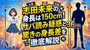 志田未来の身長は150cm！サバ読み疑惑と共演者との身長差を徹底解説するブログアイキャッチ画像