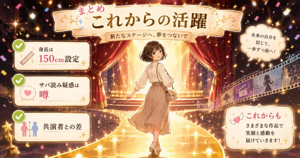 志田未来の身長に関するまとめと、これからの活躍に期待するイラスト