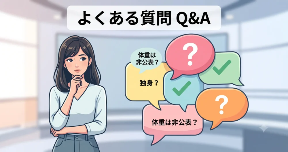 上野愛奈さんに関する疑問を分かりやすく解決するQ&Aコーナーのヘッダー用イラスト