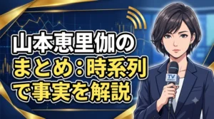 山本恵里伽アナウンサーの報道特集での発言と時系列の経過を解説するブログ記事のアイキャッチ画像