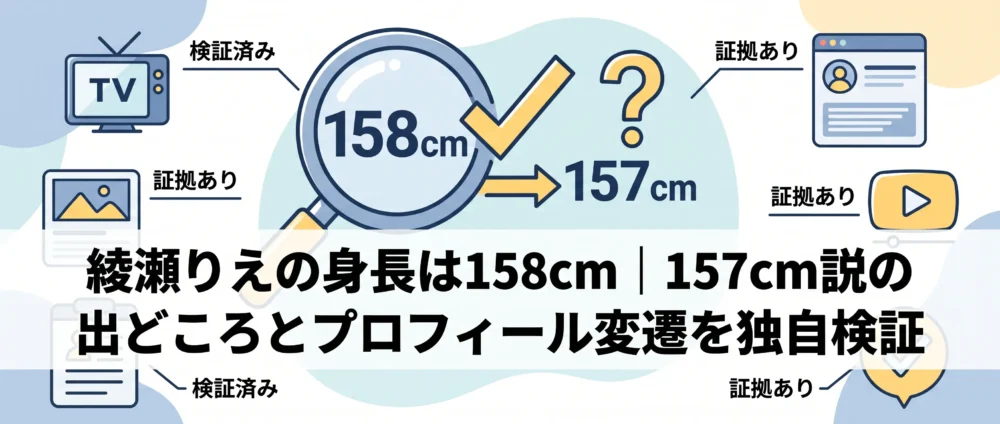 綾瀬りえの身長が158cmで確定した根拠を総まとめしたまとめ図解