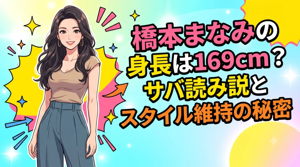 橋本マナミの身長は169cm？サバ読み説とスタイル維持の秘密に迫るブログ用アイキャッチ画像