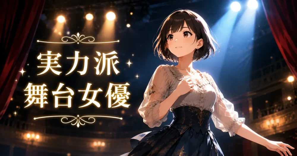 舞台で圧倒的な存在感を発揮して評価される舞台女優・井上小百合のイメージイラスト