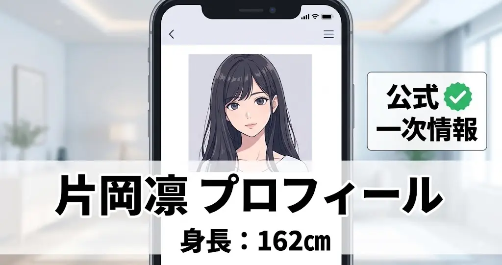 片岡凛の公式プロフィール情報と身長162cmを示す分かりやすいイラスト
