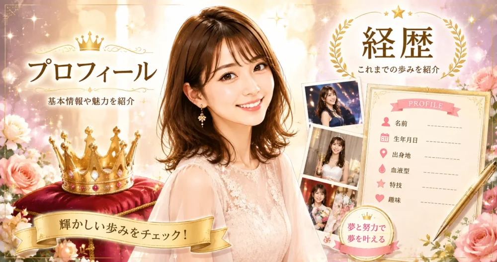 大分県出身でミスマガジン2011グランプリである衛藤美彩の経歴を示すイラスト