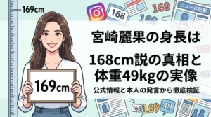 宮崎麗果の身長169cmと体重49kgの真相を検証するまとめアイキャッチイラスト