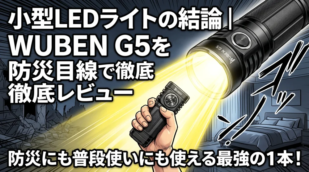 WUBEN G5が選ばれる7つの特徴（回転ヘッド・クリップ・マグネット・400lm・USB-C・RGB・最長65h点灯）の図解