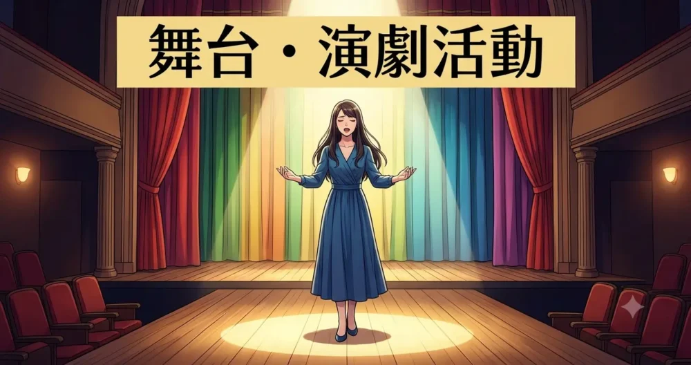 舞台演劇で演技を披露する山下ひかりの出演作と活動イメージ
