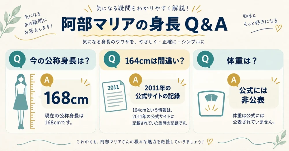 阿部マリアの身長と体重に関するよくある質問