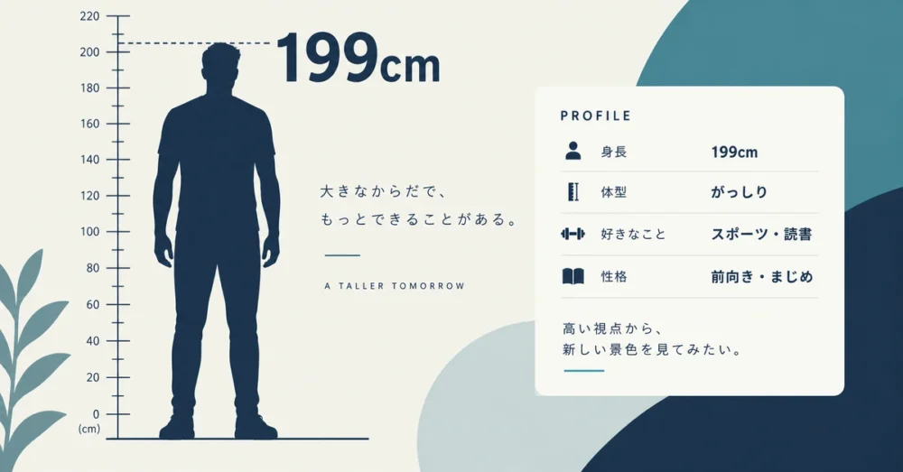 199cmとプロフィールをまとめた図