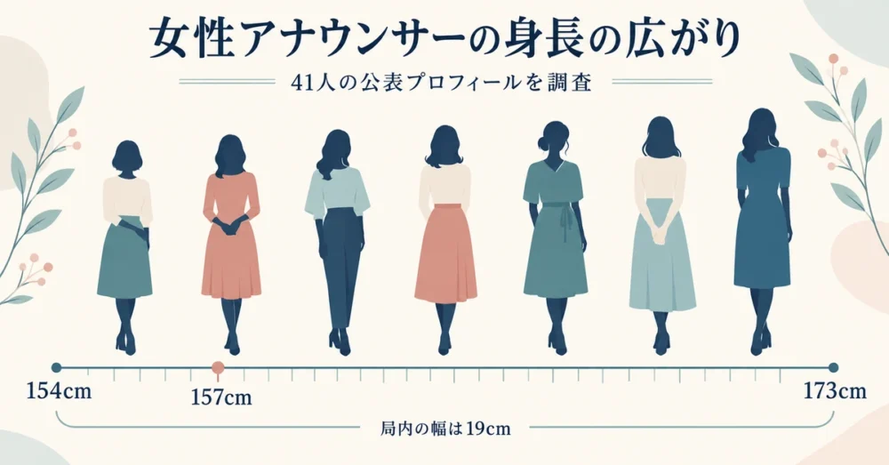 局内の身長の広がりを表した分布図