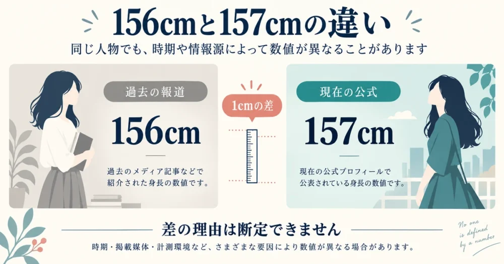 1cm違う2つの数字が並ぶ様子の図