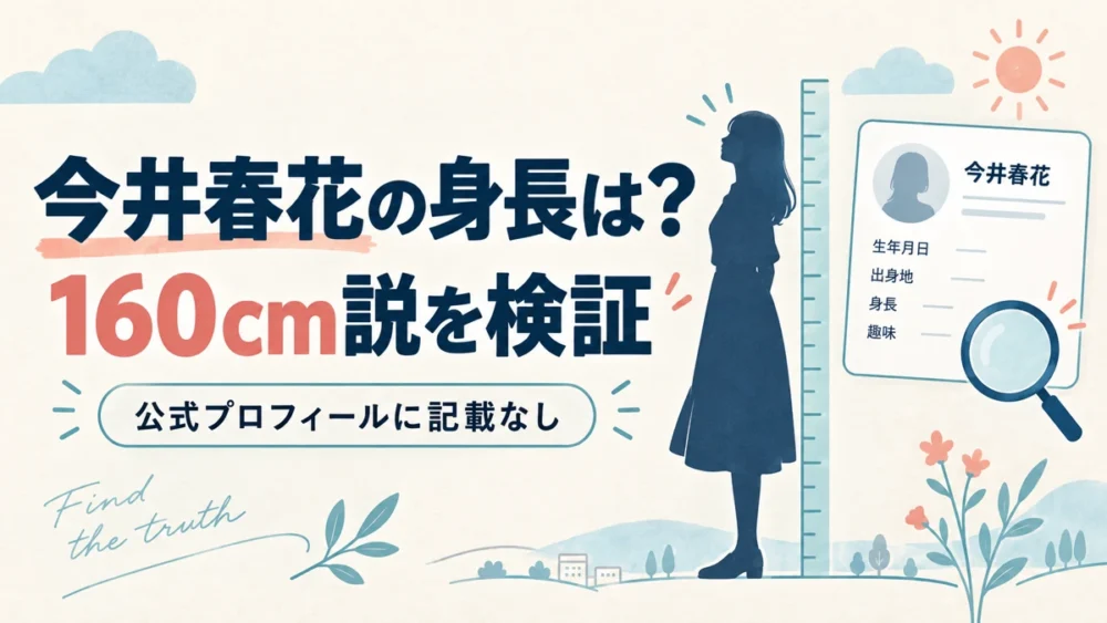 今井春花の身長160cm説を示すイメージ図