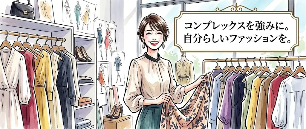 コンプレックスを強みに変えたファッションの図解