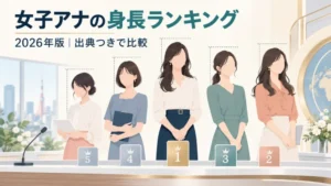 女子アナ29人の身長ランキング2026年版の図
