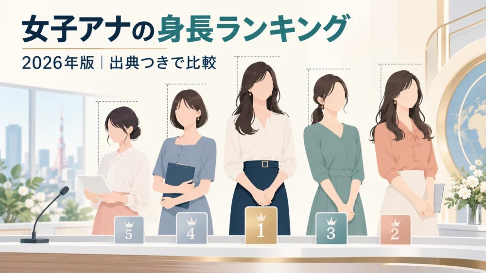 女子アナ29人の身長ランキング2026年版の図