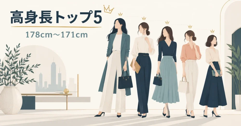 178cmから171cmまでの高身長上位を表す図