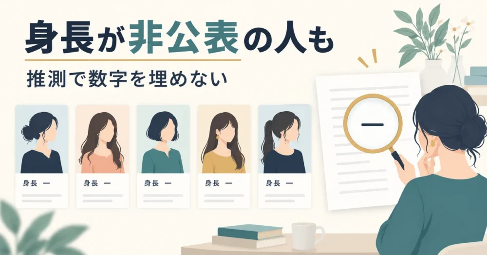 29人中5人が身長未公表であることを示す図