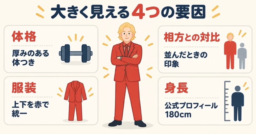 大きく見える理由を4つに整理した図解