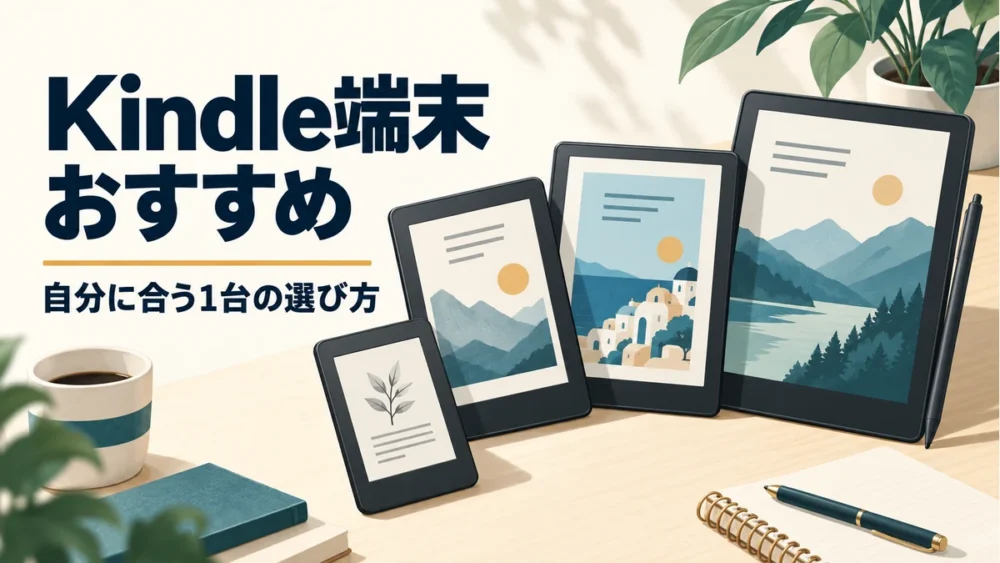 Kindle端末おすすめ｜4つのサイズを並べた比較図