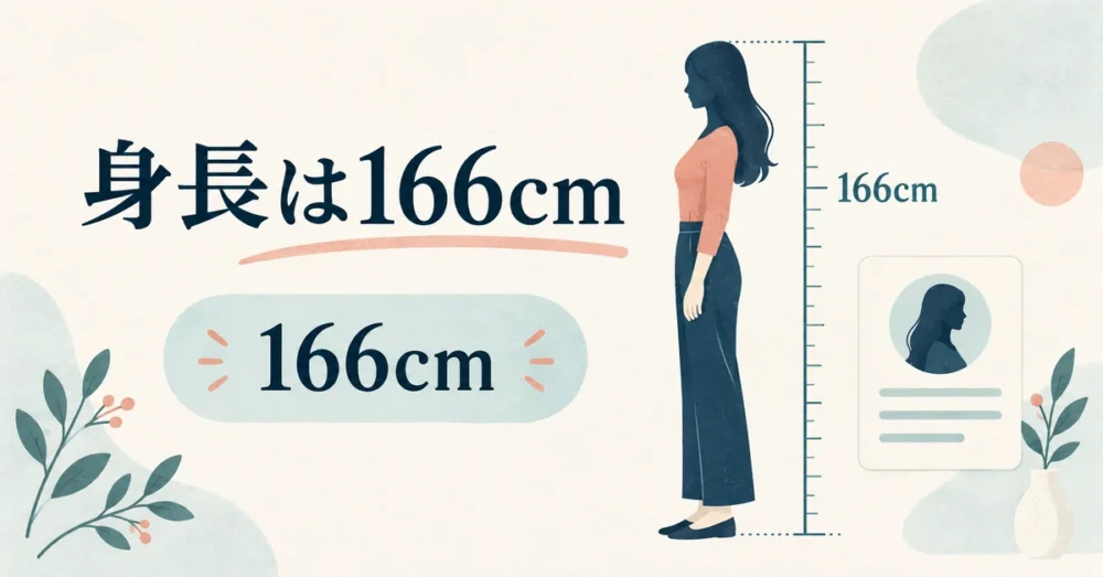 166cmとプロフィールをまとめた図