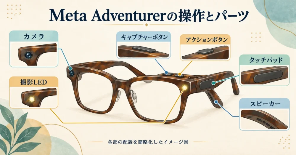 Meta Adventurerのボタン・カメラ・LEDの位置