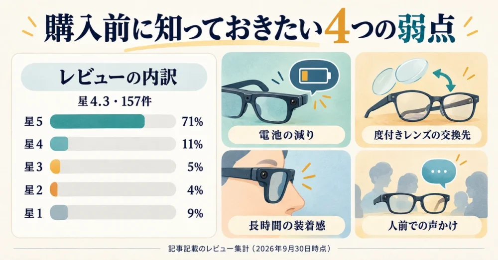 Amazonレビューの星の割合と4つの弱点