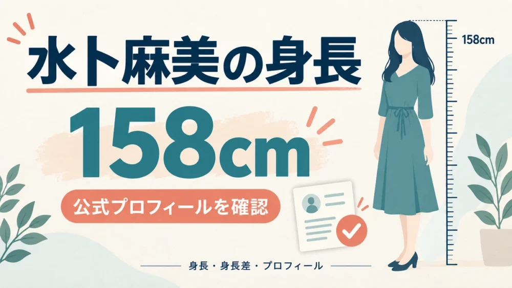 水卜麻美の身長158cmを示すイメージ図