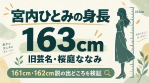 宮内ひとみの身長163cmを表した図解