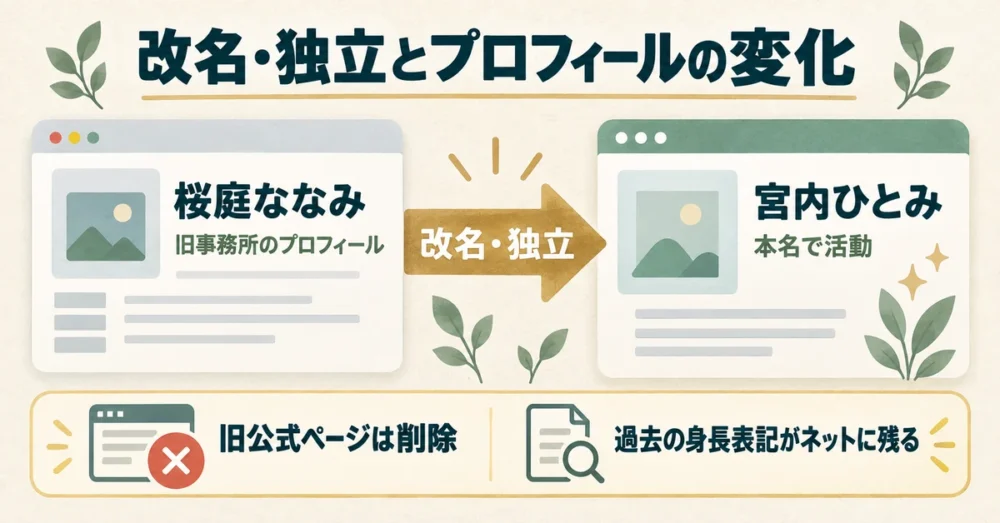 改名と独立で公式プロフィールが消えた流れ