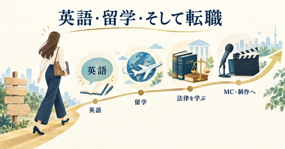 英語・留学・転職と歩んだ軌跡を表す図