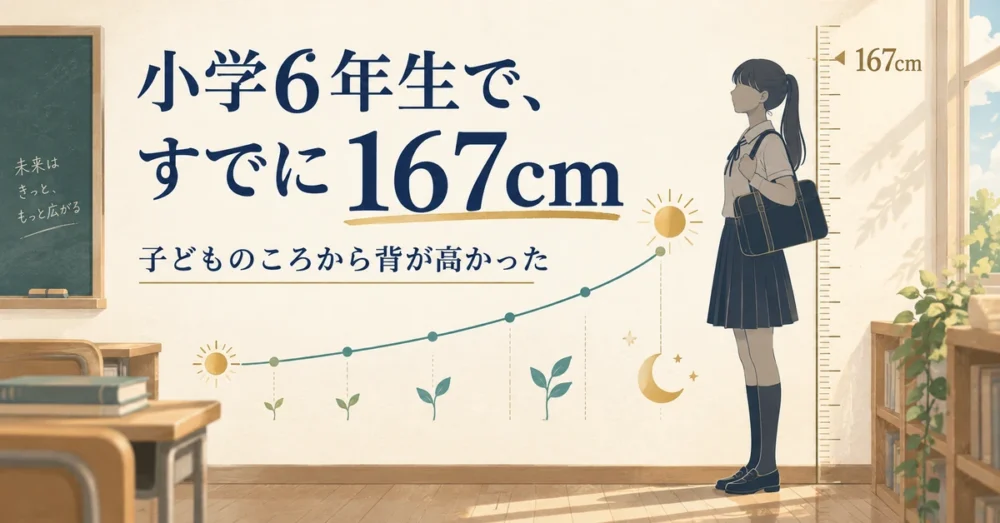 子どものころから背が高かったことを表す図