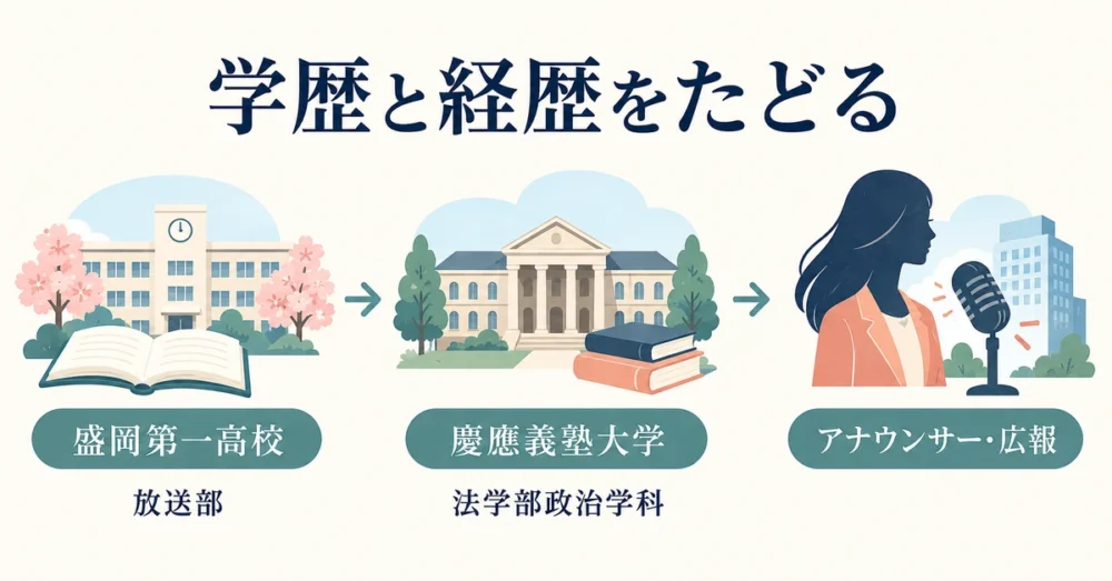 小笠原舞子の学歴と経歴をまとめた図