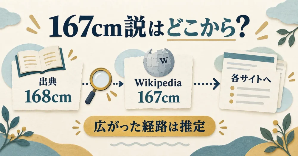 出典168cmと記載167cmのずれが広がる流れ