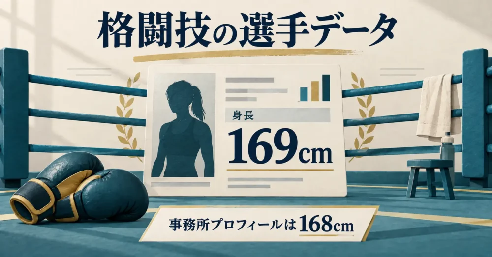 格闘技の選手データが169cmである説明図