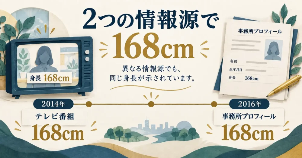 2014年と2016年がともに168cmの年表