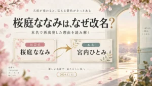 桜庭ななみから宮内ひとみへの改名を表した図解