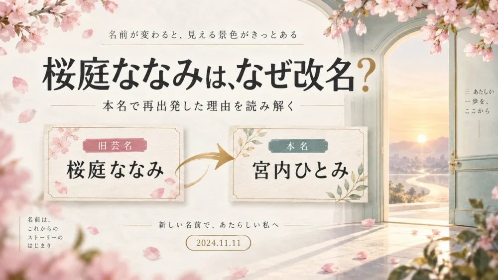 桜庭ななみから宮内ひとみへの改名を表した図解