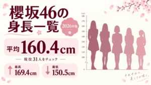櫻坂46の身長一覧を身長順に並べた図解