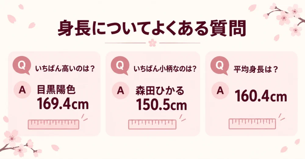 櫻坂46の身長に関するよくある質問のイラスト