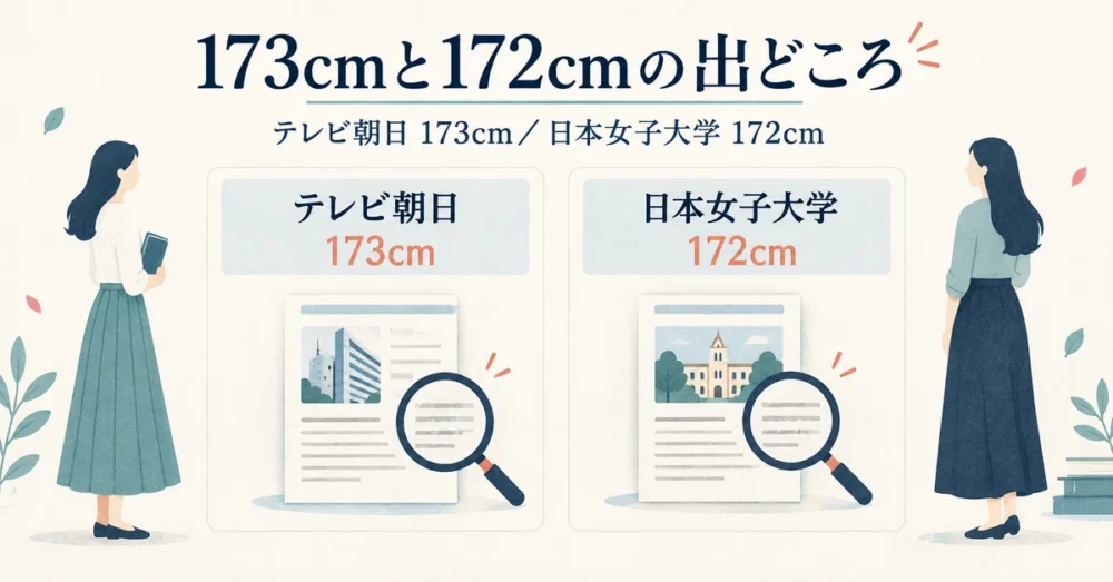 173cmと172cmの出どころを並べた図