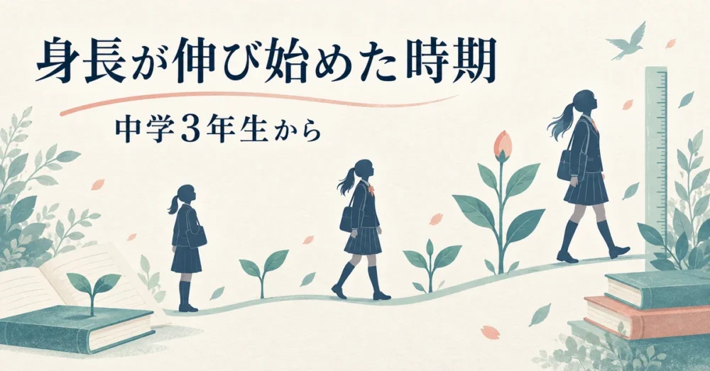 女子の成長曲線と中3から伸びた時期の図
