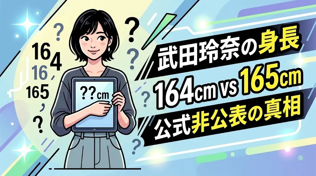 武田玲奈の身長164cmと165cm説を比べた図