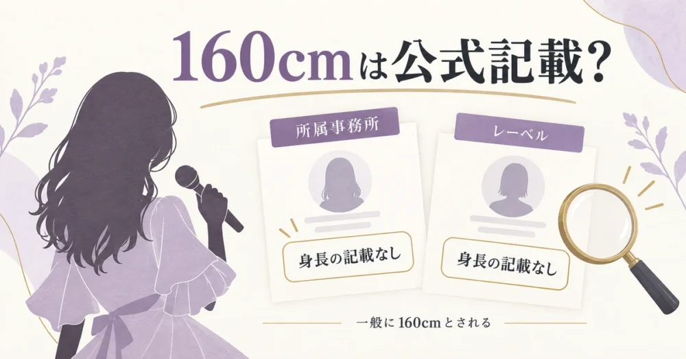 事務所とレーベルに身長の記載がないことを示す図